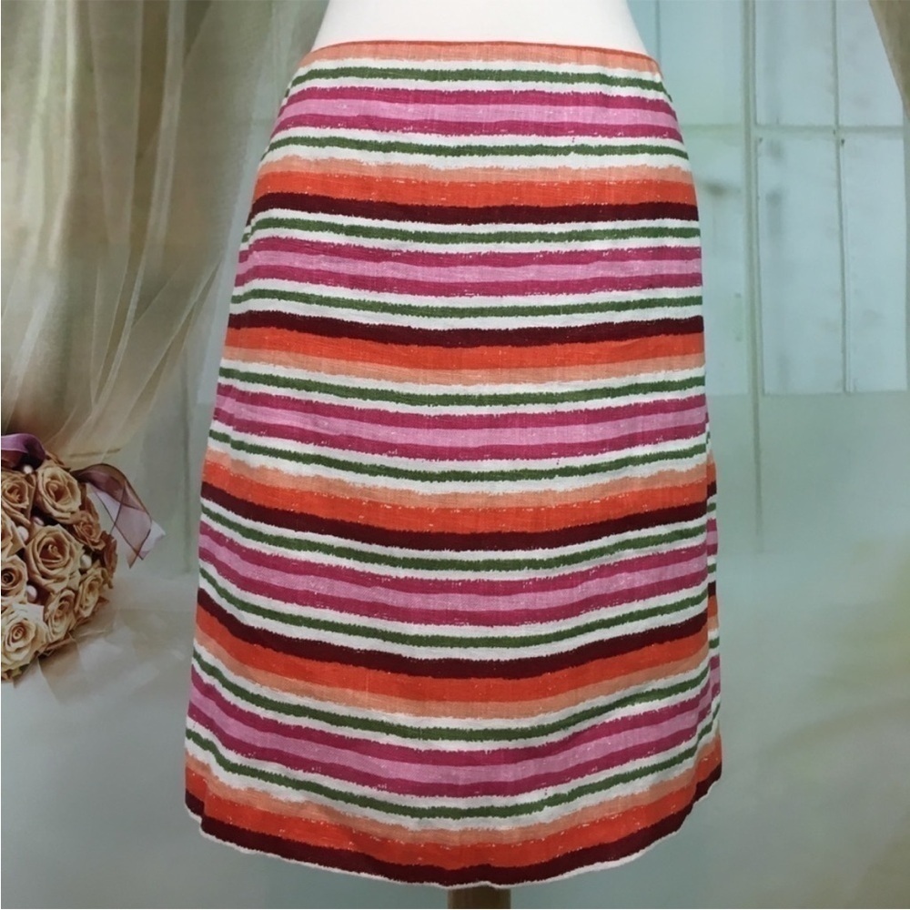 Talbots Linen Skirt - Striped 14 P